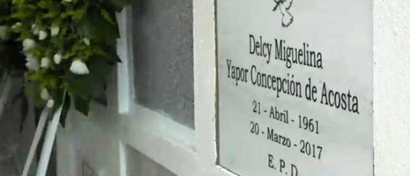 Sepultan restos de Delcy Yapor en el cementerio Cristo Redentor