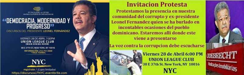 Dominicanos convocan protesta de rechazo a Leonel en Nueva York