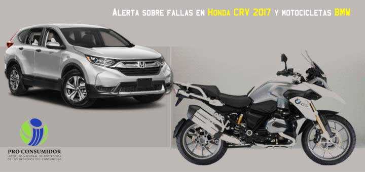 ProConsumidor alerta por yipetas Honda CRV y motos BMW con problemas