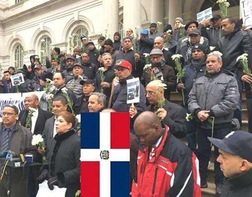 Taxistas dominicanos Nueva York realizan vigilia frente alcaldía