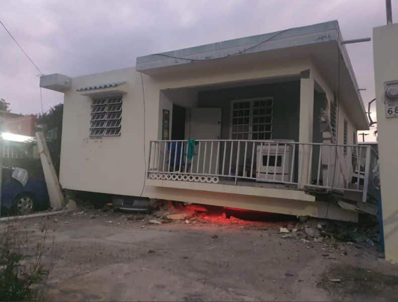 Sismo provoca daños en viviendas en Puerto Rico
