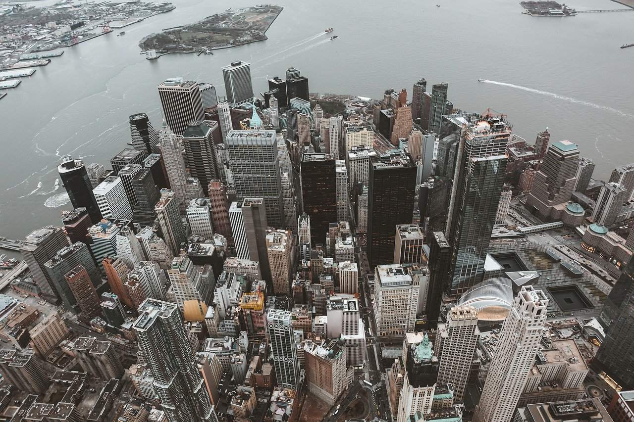 ciudad de nueva york desde el aire