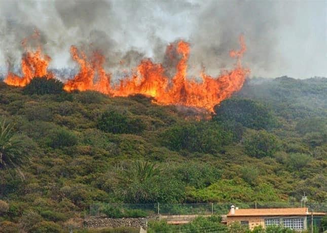 incendio montaña