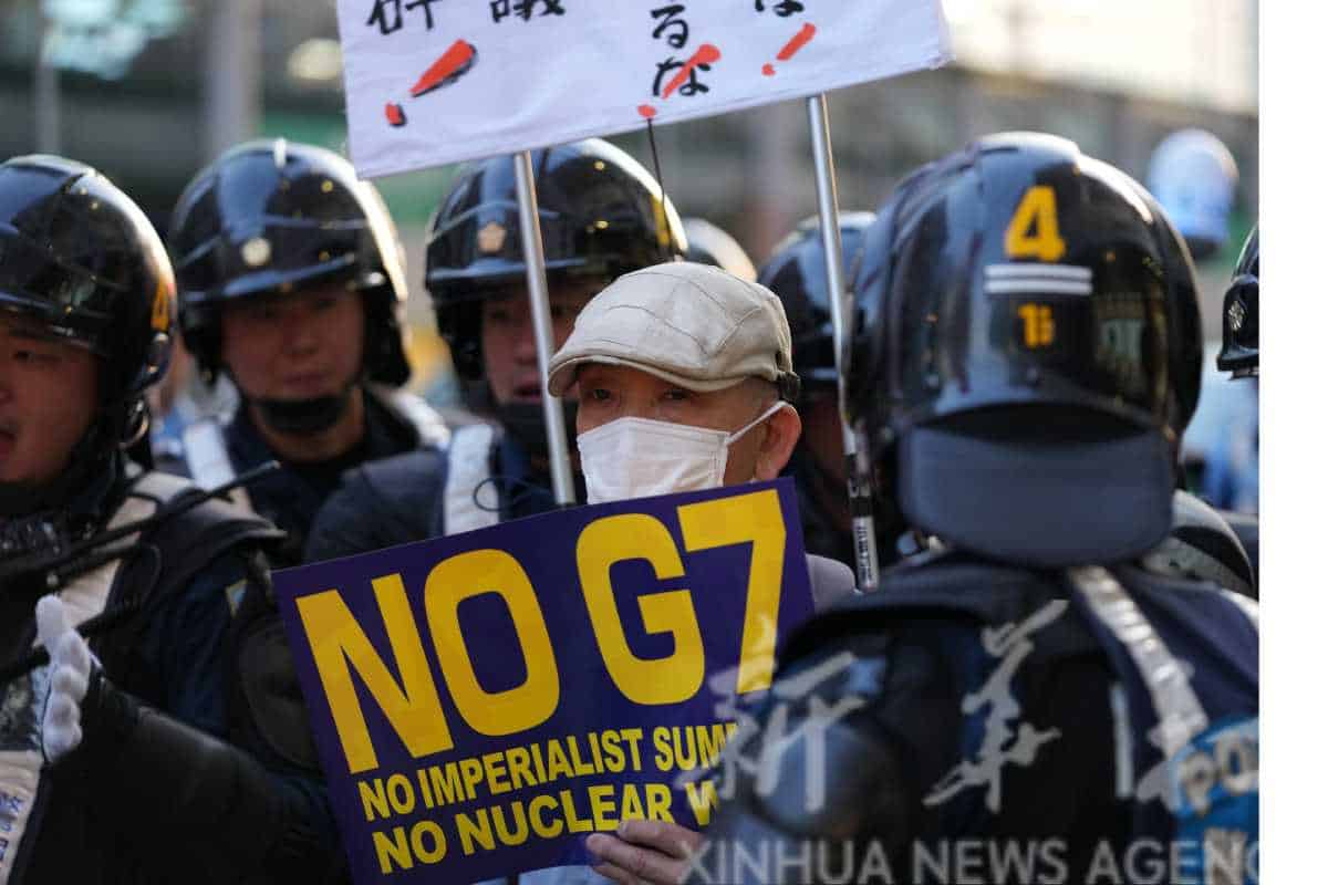 Manifestaciones contra la cumbre del G7 en Hiroshima