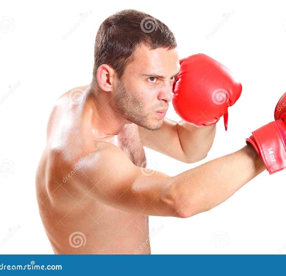 boxeador en accion