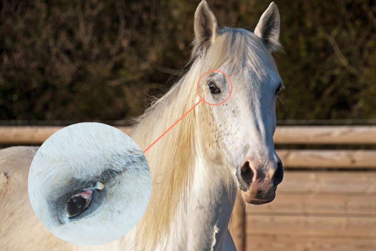 caballos con cuidados oculares