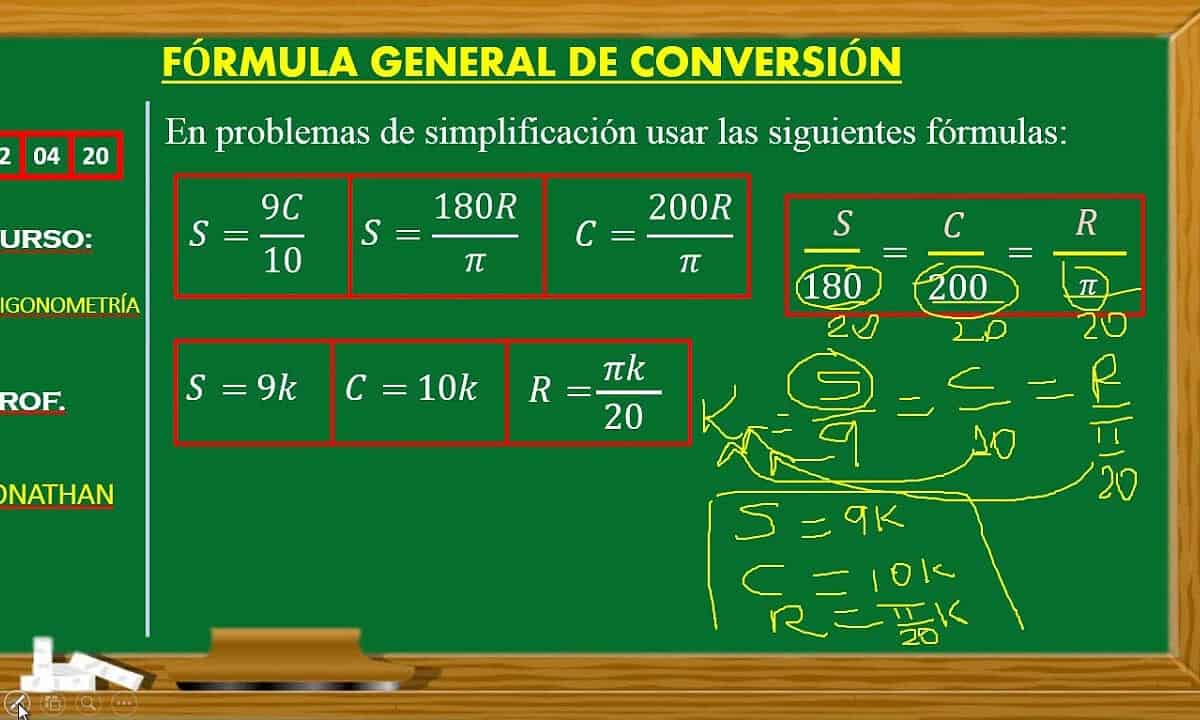 formula de conversion