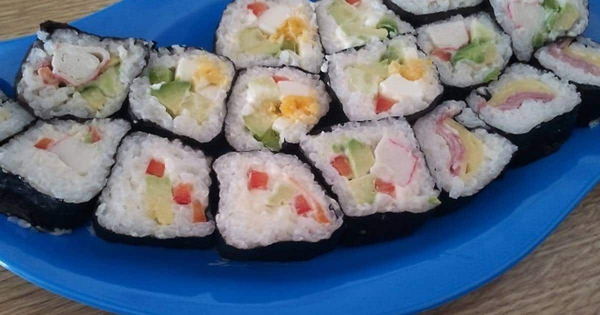sushi con arroz comun