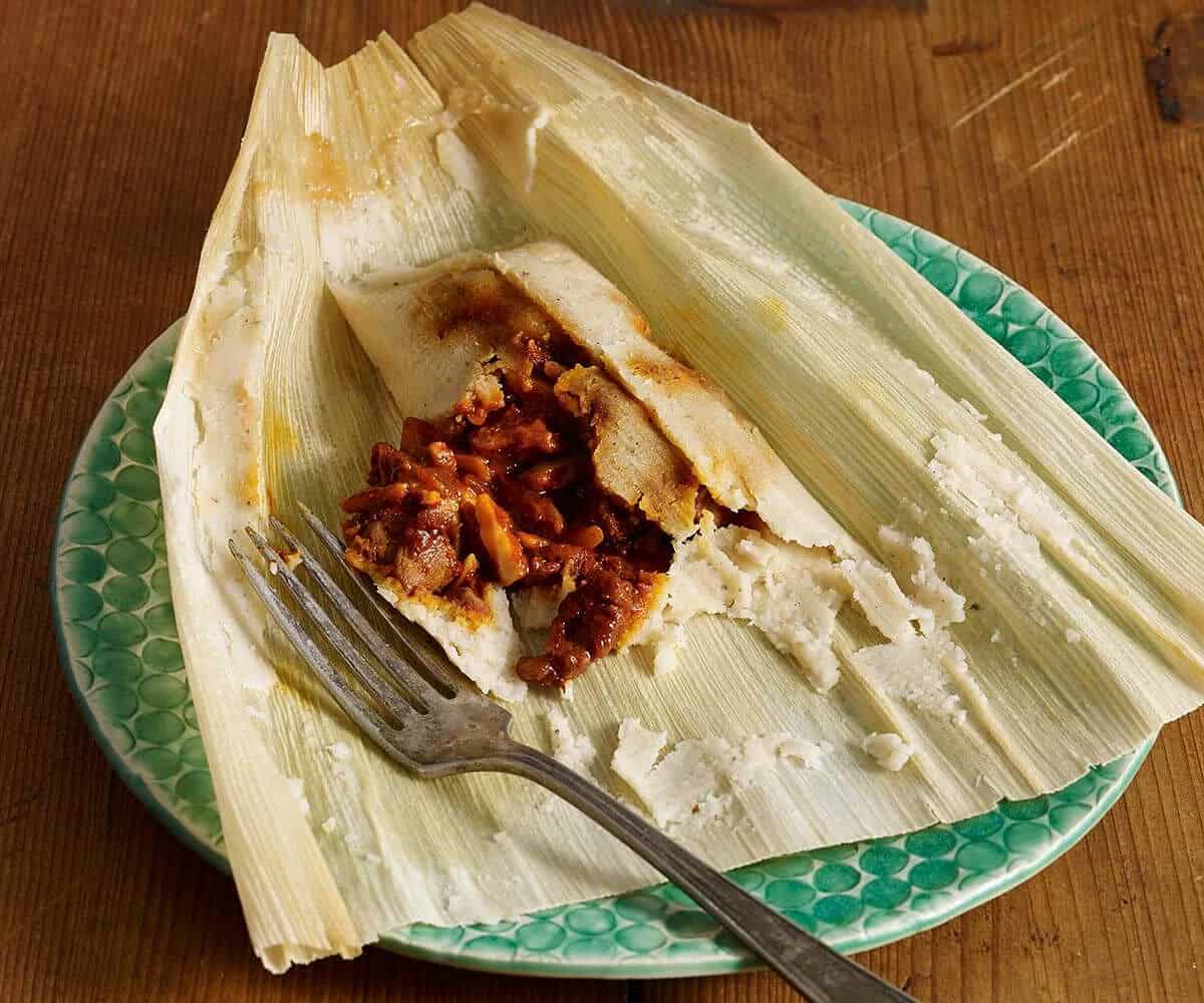 tamales recien cocidos