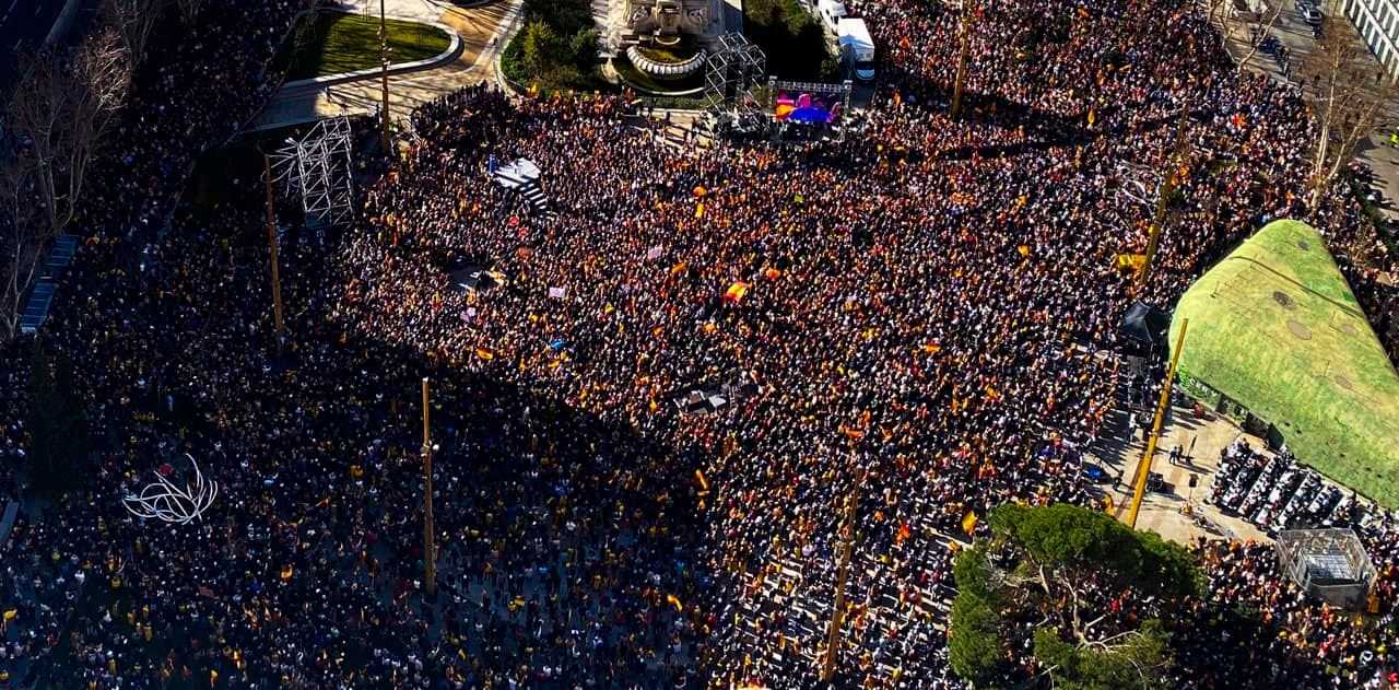 Protesta masiva del PP en Madrid contra la amnistía