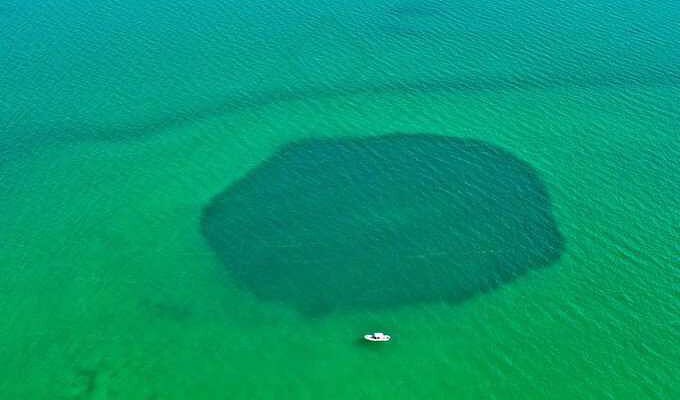 Hallan en bahía de México el agujero azul más profundo del mundo