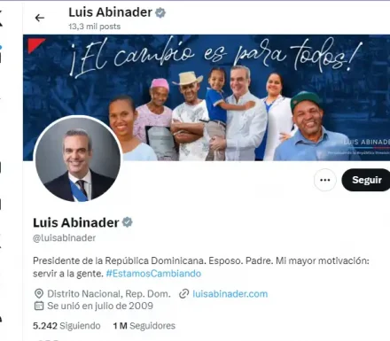 Recuperación de la cuenta de X del presidente Luis Abinader