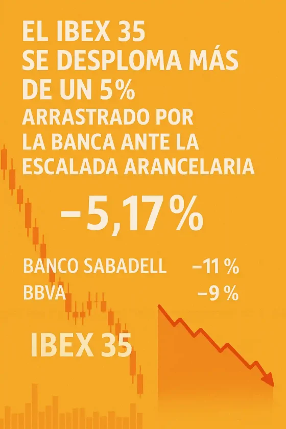 El IBEX 35 se desploma más de un 5% arrastrado por la banca IBEX 35 se desploma