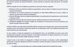 Ecuador confirma primer caso aislado de fiebre amarilla