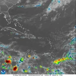 Temperaturas calurosas y chubascos