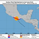 Huracán Erick toca tierra como categoría 3 en costas de Oaxaca, México