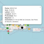 Sismo de 4.0 se siente en Consuelo San Pedro de Macorís