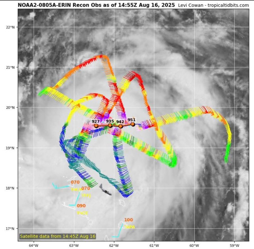 Huracán Erin ya es categoría 5: vientos de 160 mph y fuerte oleaje hacia RD