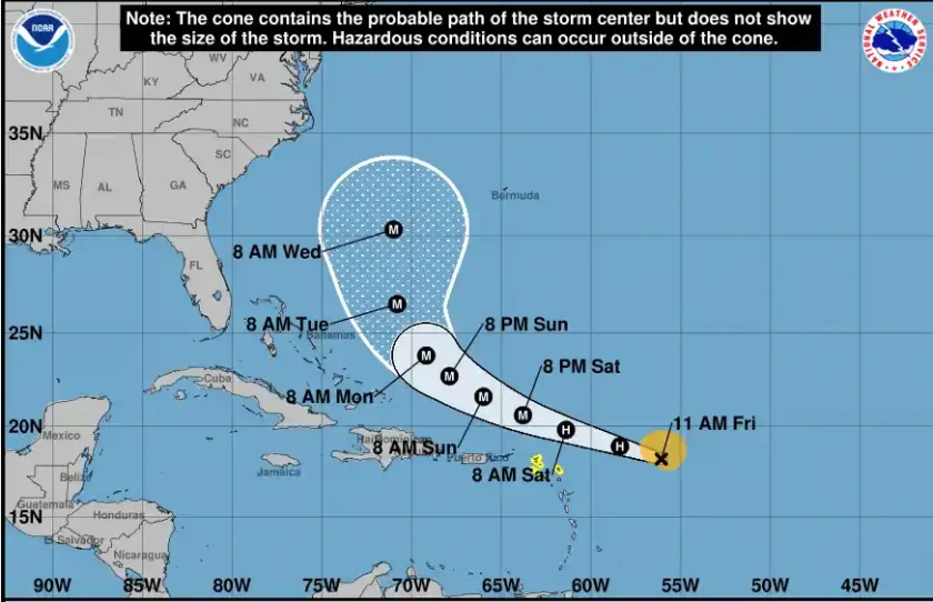 Huracán Erin ya es el primer huracán de la temporada atlántica 2025