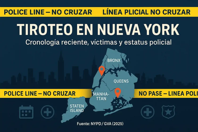 Tiroteos en Nueva York 2025: al menos 8 muertos y más de 18 heridos en una semana, según reportes oficiales