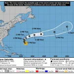 Huracán Gabrielle se fortalece en el Atlántico y se dirige al este de Bermudas