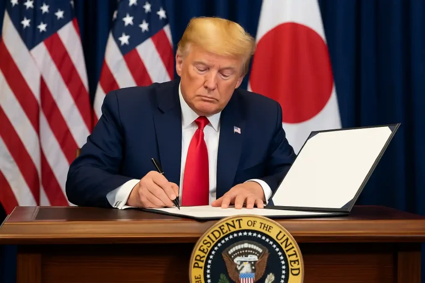 Trump firma orden ejecutiva para implementar acuerdo comercial EEUU-Japón Trump firma orden ejecutiva para implementar acuerdo comercial EEUU-Japón