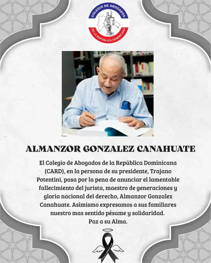 Murió el jurista dominicano Almanzor González Canahuate
