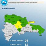 COE coloca 3 provincias en alerta amarilla y 15 en verde por lluvias