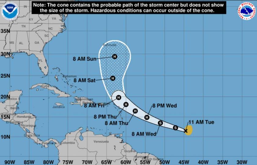 Tormenta tropical Jerry se forma en el Atlántico central