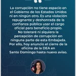 EE.UU. cierra temporalmente oficina de la DEA en Santo Domingo por investigación interna