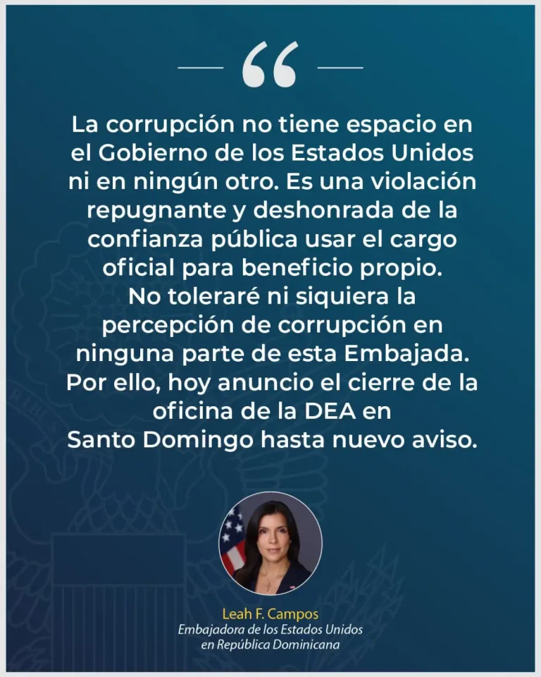 EE.UU. cierra temporalmente oficina de la DEA en Santo Domingo por investigación interna
