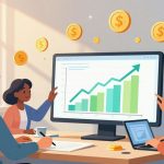 Jóvenes invirtiendo con éxito en el futuro.