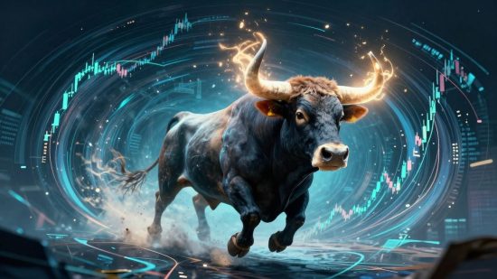 Toro financiero con energía y crecimiento amplificado.