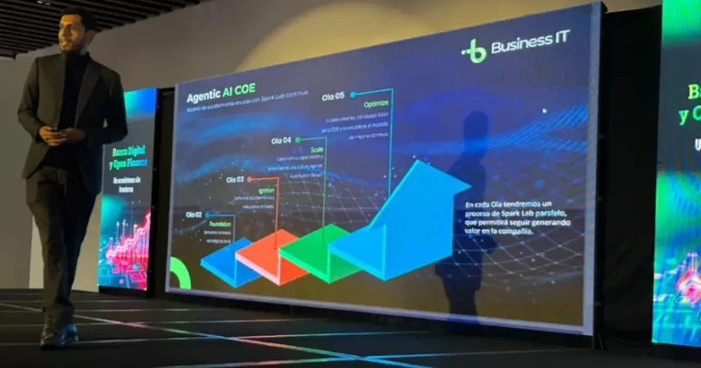Diego Ramos de Business IT presenta Agentic Banking en Banking Tech Summit República Dominicana 2026 sobre IA