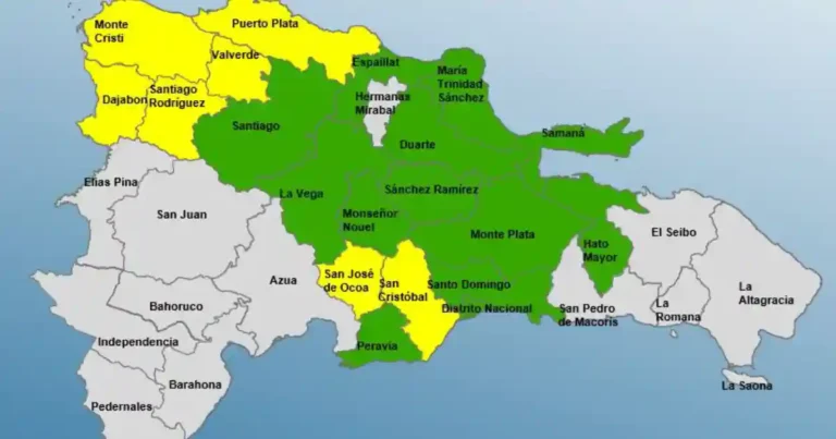 COE declara alerta amarilla por vaguada en 7 provincias