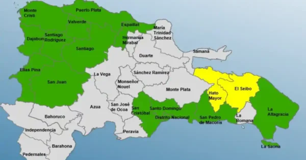 COE eleva a 16 las provincias en alerta por vaguada COE eleva a 16 las provincias en alerta por vaguada