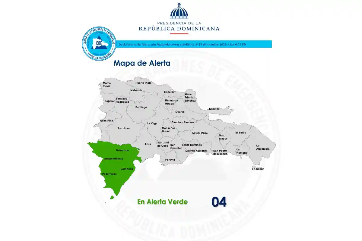 COE mantiene solo cuatro provincias en alerta verde por vaguada COE mantiene solo cuatro provincias en alerta verde por vaguada