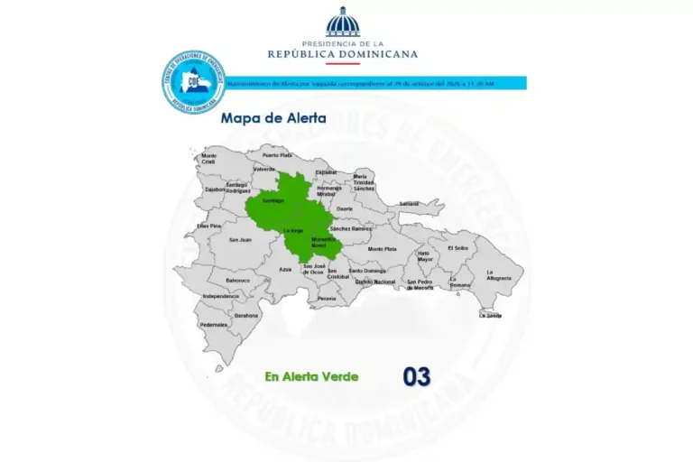Santiago, La Vega y Monseñor Nouel quedan en alerta verde COE deja a Santiago y otras dos provincias en verde