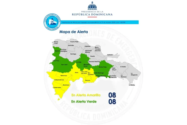 COE eleva a ocho las provincias en alerta amarilla; otras ocho demarcaciones están en verde COE eleva a ocho las provincias en alerta amarilla; otras ocho demarcaciones están en verde