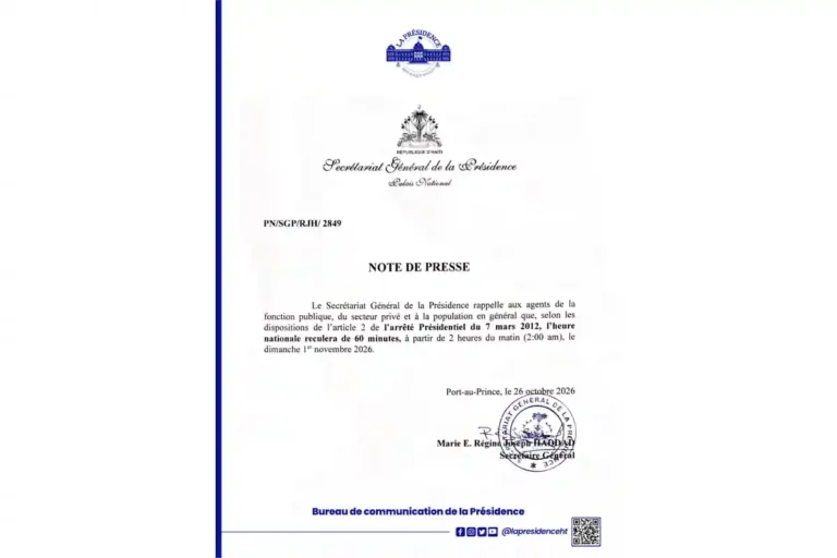 Haití atrasará una hora sus relojes el 1 de noviembre
